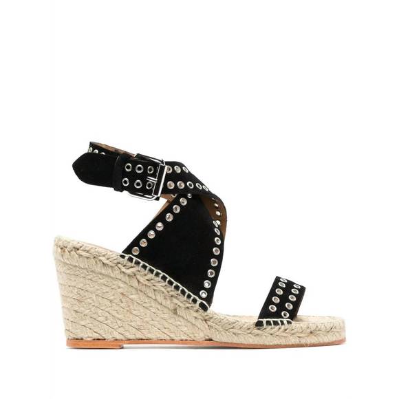 NEW ISABEL MARANT iriane suede espadrille sandal in black - Picture 1 of 3
